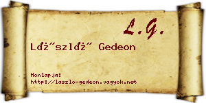 László Gedeon névjegykártya